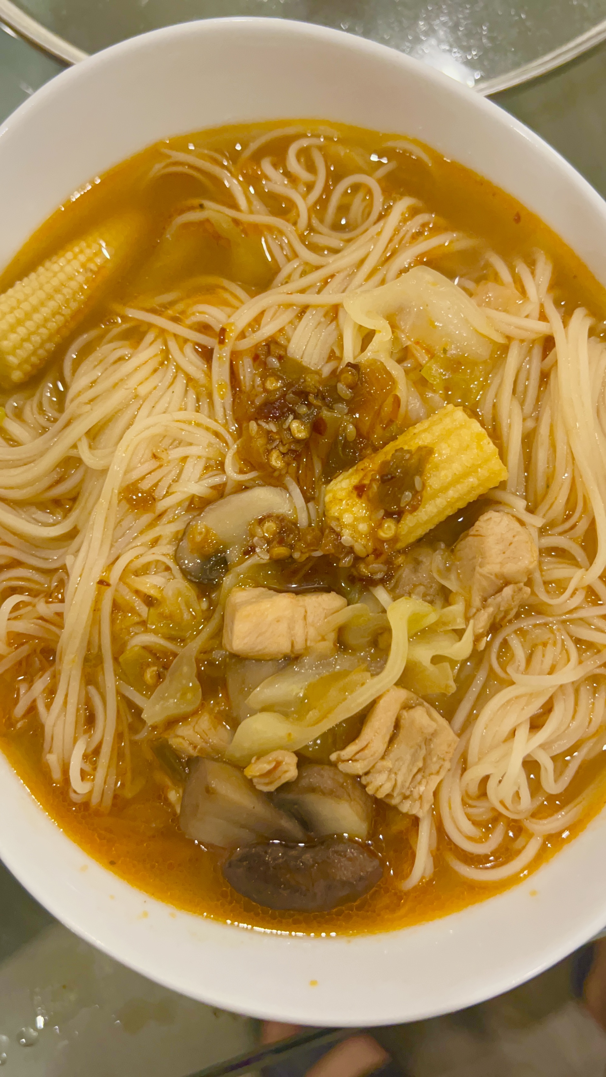 Chicken Noodle Soup with Vegetables & Tofu